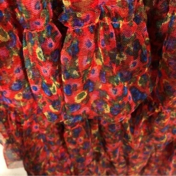 Boden Rocket Red Ruffle Tulle Midi Skirt – Size 14 – NWT - Picture 9 of 14